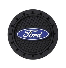 Plasticolor 000651R01 Ford Oval Auto Car Truck SUV Cup Holder Coaster Black