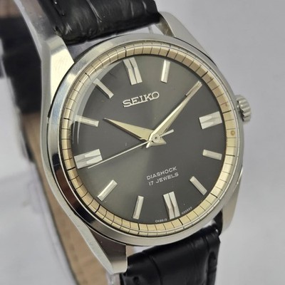 Seiko Sea Lion C22 13083 Manual Winding Black Dial Vintage Watch SGB2SGB12