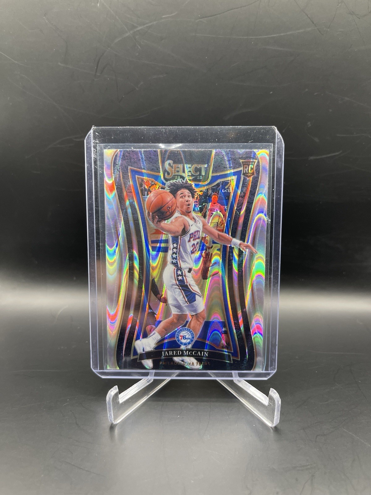 2024-25 Panini Select Jared McCain #393 (RC) Silver Tectonic Prizm Rookie