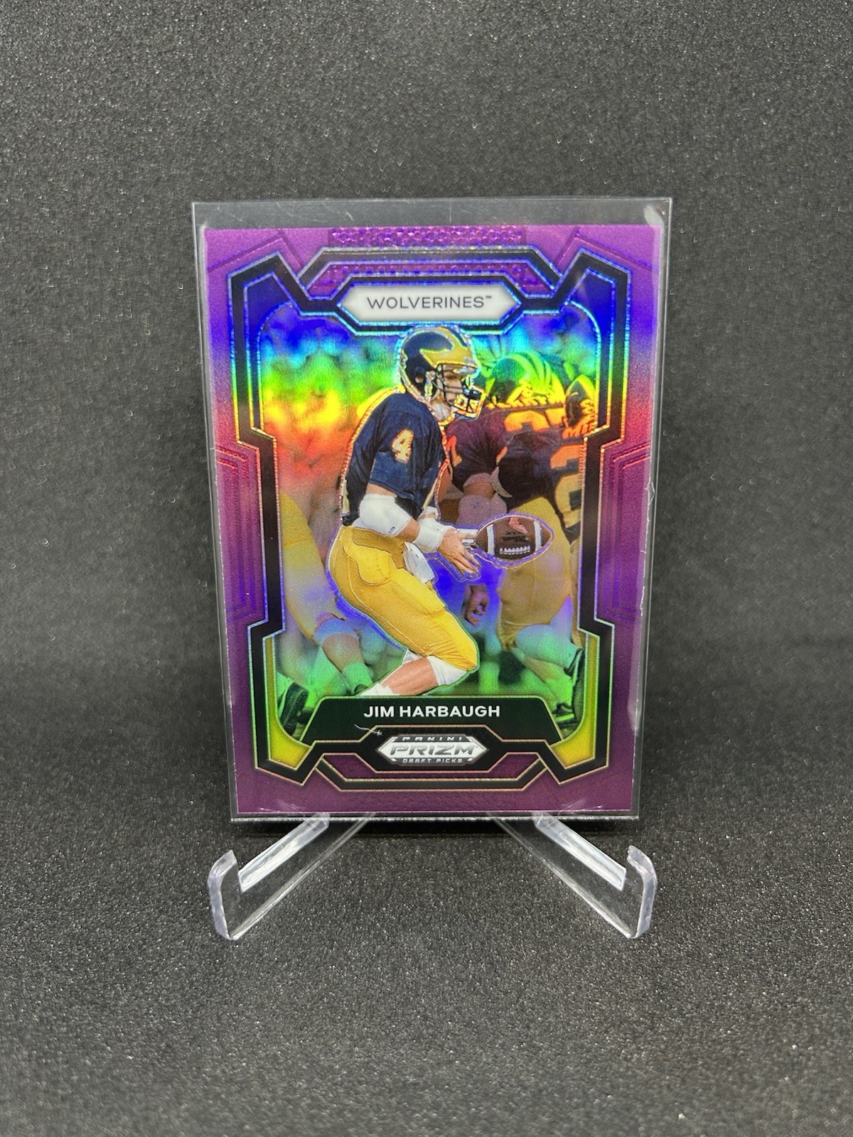 2024 Panini Prizm Draft Picks - Jim Harbaugh - Purple Prizm - 01/75 - SP -