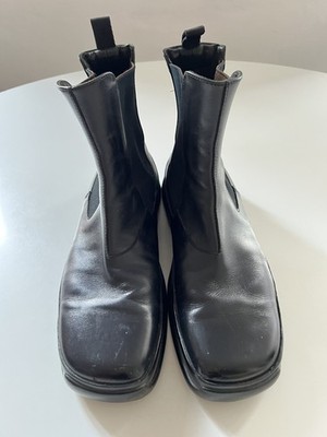 PRADA Leder Boots Schuhe - Schwarz 9 43