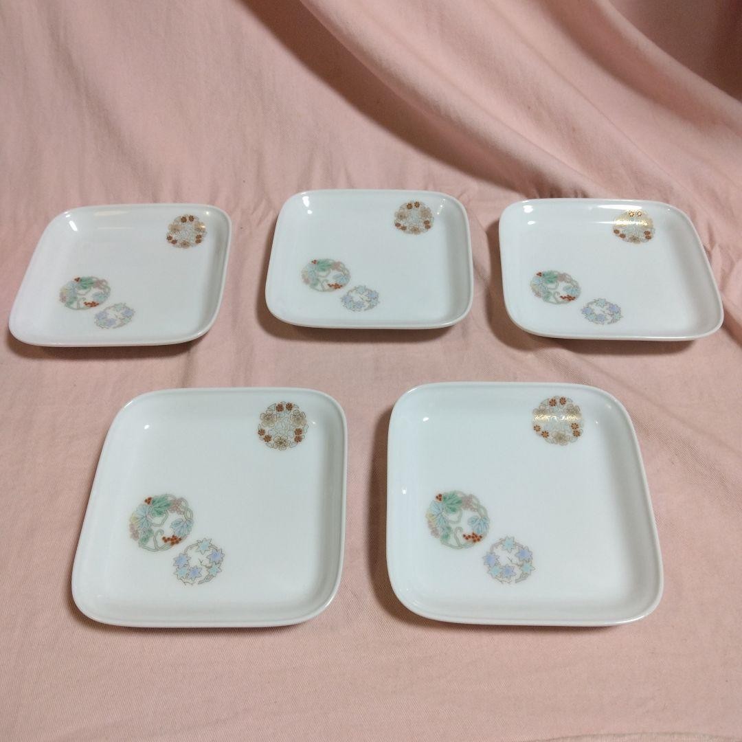 Juego de platos dulces japoneses con escudo Fukagawa Seiji Himemaru