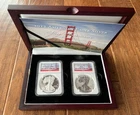 2012-S American Silver Eagle San Franciso 2-pc set  NGC PF70 Proof & Reverse Pr