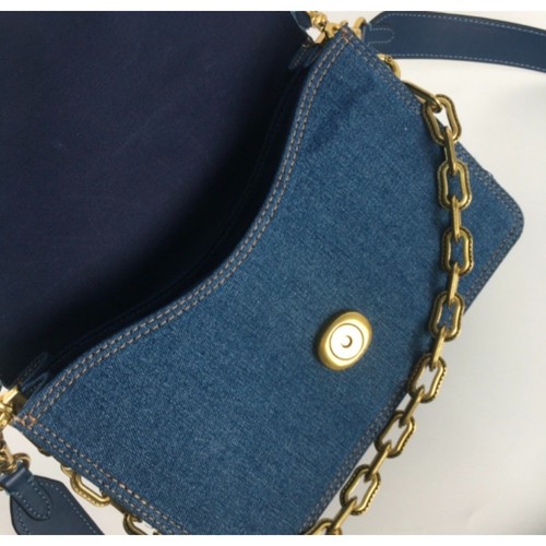 Chain Tabby Shoulder Bag Deep Blue CAN14 Outlet NEW - Picture 12 of 15