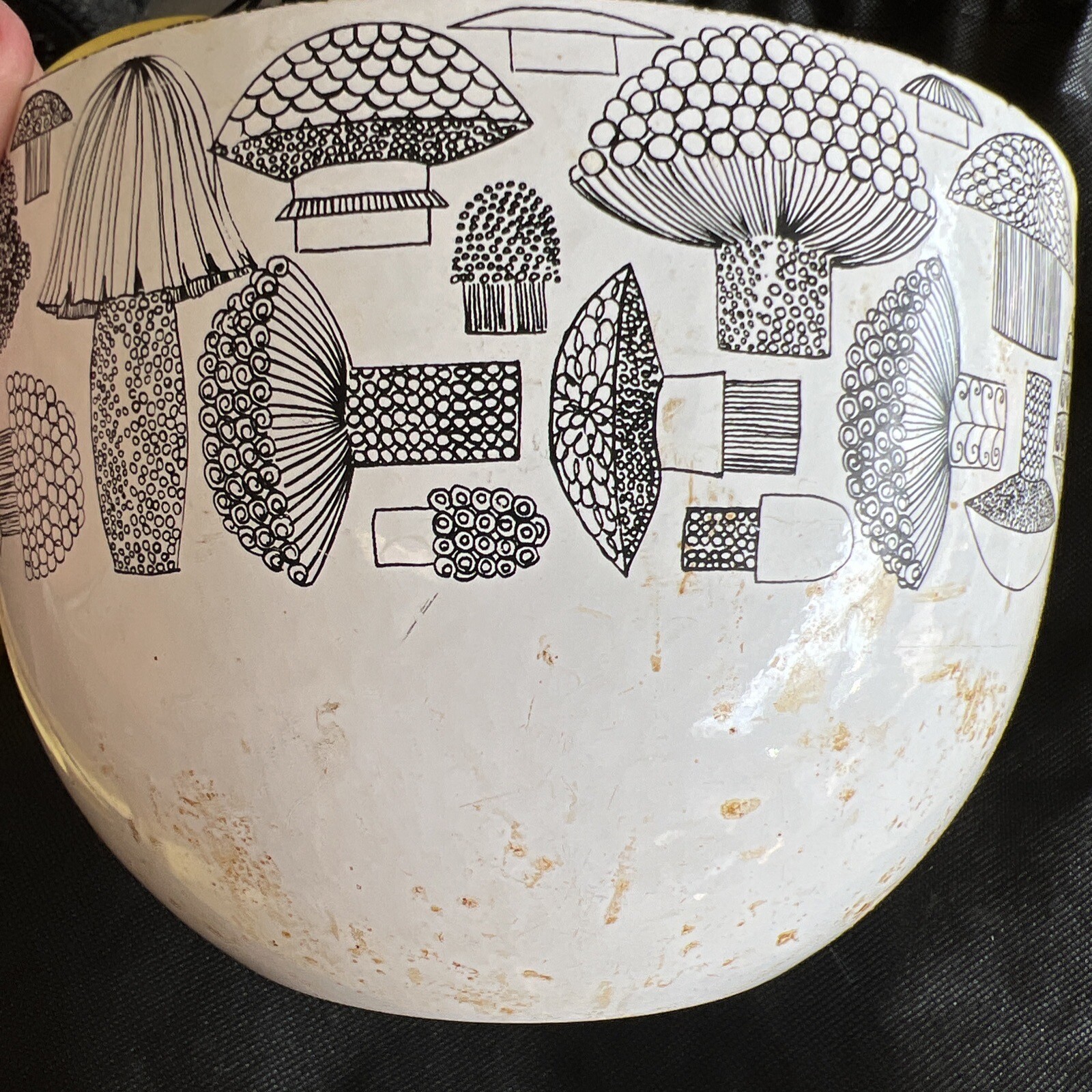 Kaj Franck Finel Arabia Finland Enamel Mushroom Bowl Mid Century