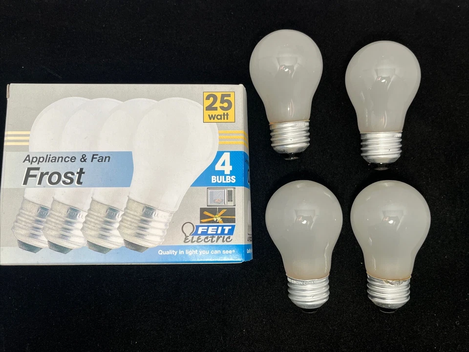 ⚡️4 Pack⚡️FEIT Electric Appliance And Fan Light Bulbs 25 Watt Frost 120 Volt - Image 2 of 4