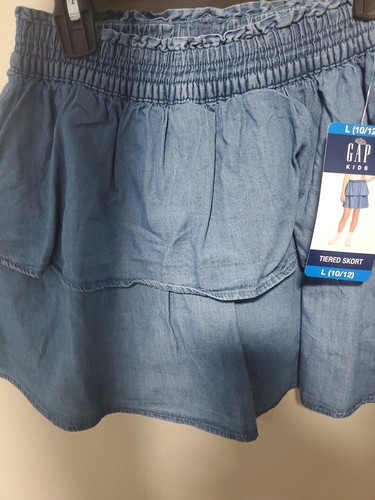 Gap Kids Girls Elastic Waistband Pull-On Comfortable Tiered Skort LARGE 10/12 - Picture 4 of 4
