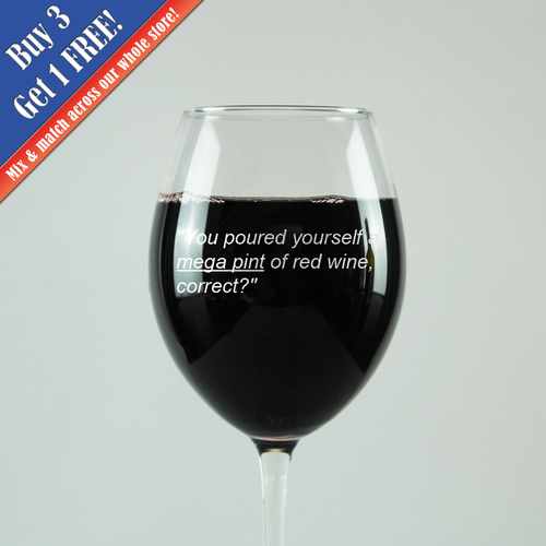 Engraved Mega Pint Wine Glass, Trial Quote, Novelty Gift - Picture 2 of 2