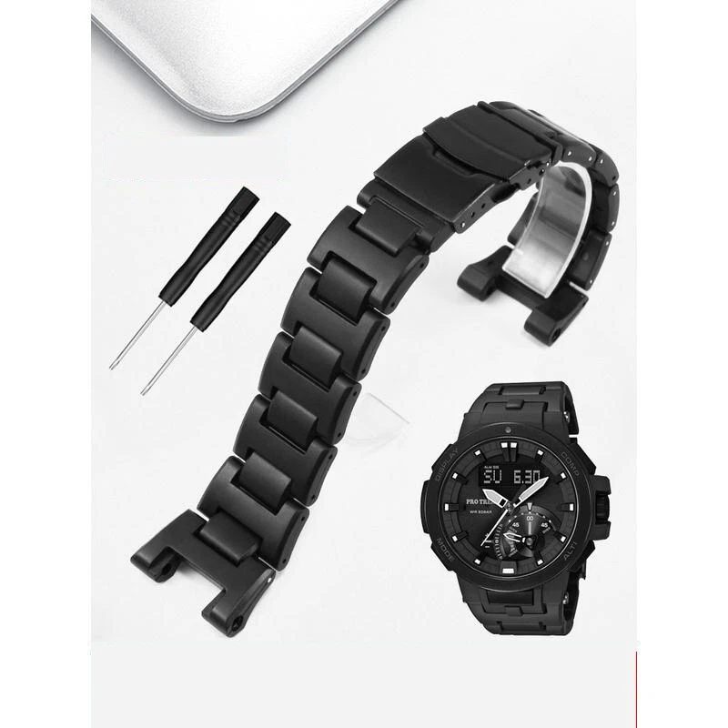 Strap for CASIO PROTREK Series PRW7000 FC Black Watch Chain