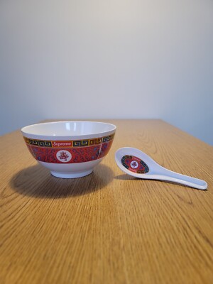 FW16 SUPREME Longevity Soup Bowl and Spoon White w/ Red Box