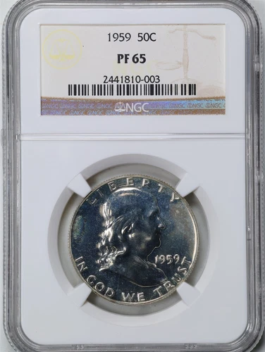 1959 50C Proof Franklin Half Dollar PF65 NGC 2441810-003