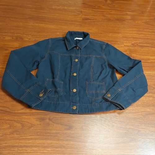 Pendleton Womens Denim Jacket Size Medium Dark Blue Wash Copper Stitch Button Up - Picture 2 of 6