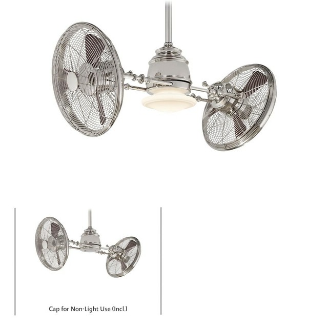 Minka Aire F802 Pn Vintage Gyro Nickel 42 Ceiling Fan With Wall