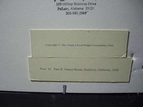 Vintage 1936 Frank Lloyd Wright Plate 80 Paul R. Hanna House Stanford, CA - Picture 5 of 6