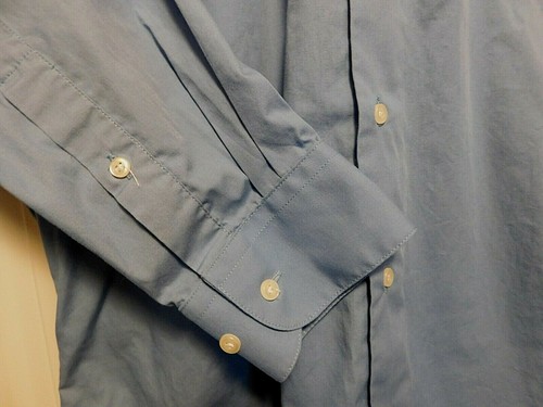 BERGAMO NEW YORK FITTED LG 16-16.5 32/33 LONG SL BUTTON DN BLUE MENS SHIRT A6020 - Picture 3 of 4