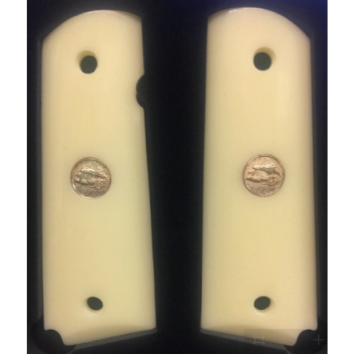 Cross Grain Faux Ivory Full Size 1911 Grips