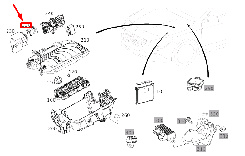 MERCEDES-BENZ CLA C117 Starthilfepunktabdeckung A2465410805