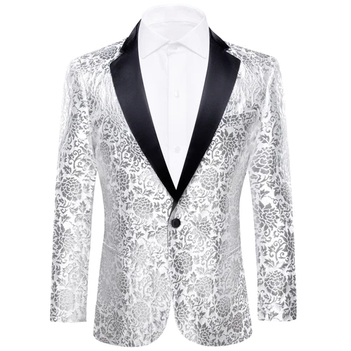 Para Hombres Floral Esmoquin Cena Chaqueta Calce Regular Chal Solapa Paisley Baile de graduación Fiesta Traje - Imagen 44 de 236