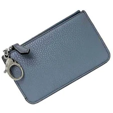 FENDI Key Case Coin Case Light Blue 8AP161 Good Condition Leather Used FENDI