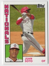 Juan Soto 2021 Topps Transcendent Through The Years VIP Party Card 1984 /95