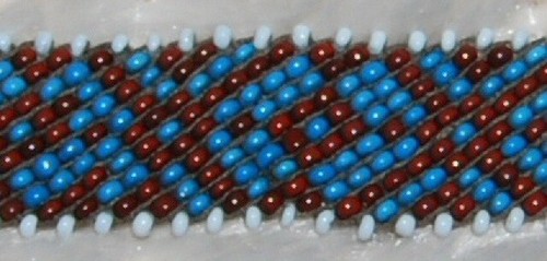 MESKWAKI-MESQUAKIE Halsband mit Perlen seitlich genäht ca. 1890-1910 - Bild 5 von 5