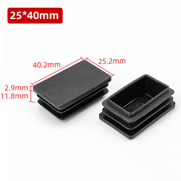 10pcs Square Plastic Black Blanking End Cap Tube Pipe Insert Plug Bung 10x10~50x50mm Chair Leg Feet Pads Covers Floor Protector – Buy The Best Products In The Online Store - Foto 5