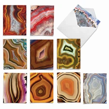 10 Assorted All Occasion Blank Note Cards with Envelopes - SEMI-PRECIOUS M1547BN