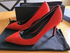 $355 NIB Theory Braxia Pump Red Suede Pointed Toe 3.5" Heel Made Italy 37 US 7 — photo 8