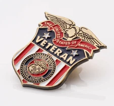 USMC Marine Corps Veteran Lapel Pin, For Veteran Marines