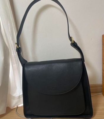 Ghurka All Black Leather Unisex Shoulder bag(GB605) wz/Warranty 
