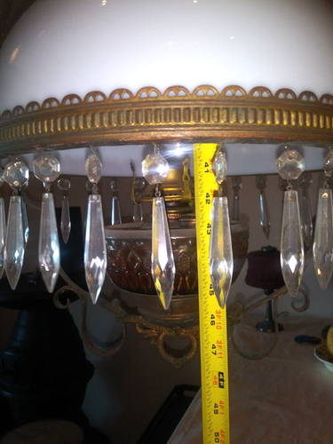 HANGING LIBRARY OR PARLOR VICTORIAN OIL LAMP ANTIQUE - Picture 14 of 18