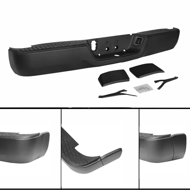 Black Rear Step Bumper w/o Sensor Hole For 09-18 Dodge Ram 1500 10-12 2500 3500 - Image 2 of 4