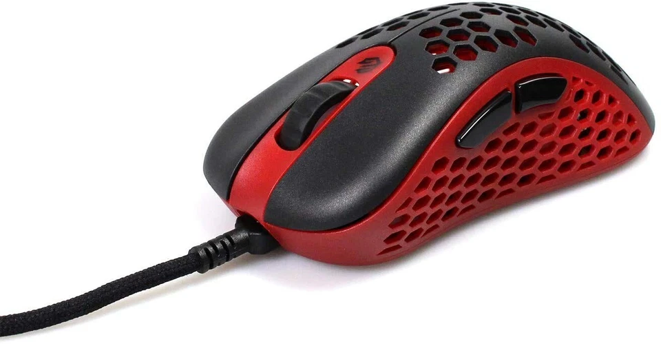 G-Wolves Skoll SK-S ACE Ultralight Honeycomb Gaming Wired USB Mouse, Black/Red - Image 2 of 4