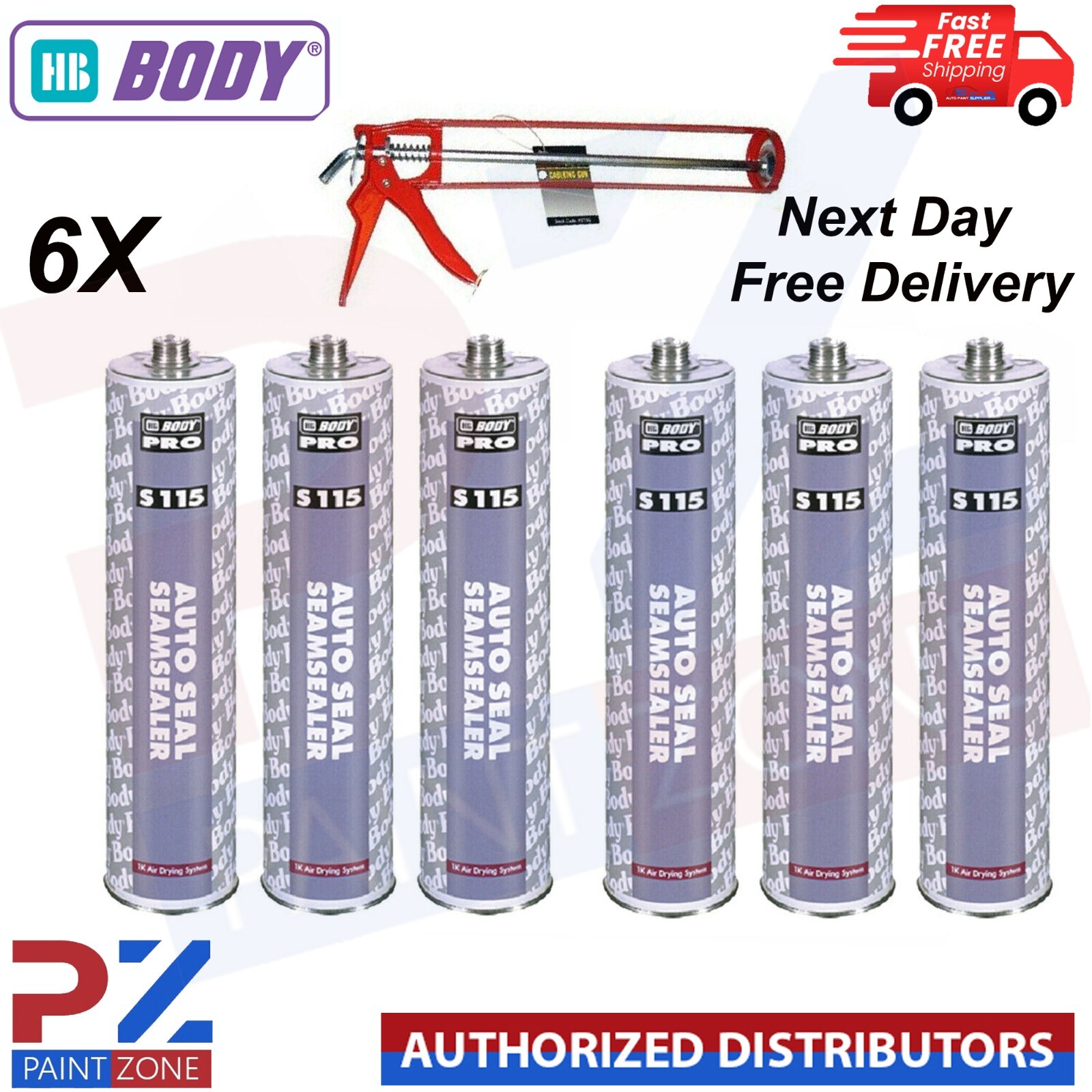 6x HB Body S115 Seam Sealer Cartridge K Car Body Sealer 300ML With Caulking Gun eBay