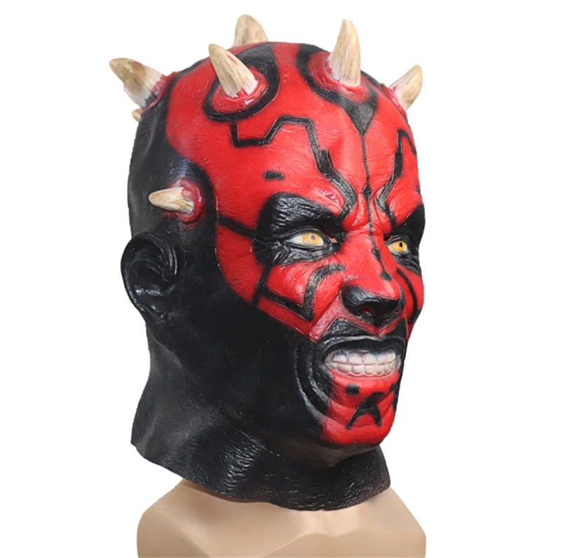 Star Wars Darth Maul Cosplay Latex Terror Mask Helmet Halloween Party Prop  - Image 2 of 4