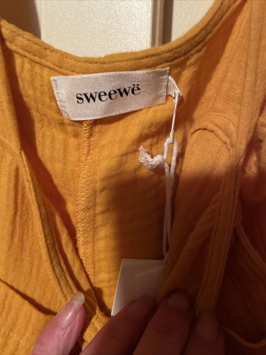 SWEEWE Ladies Amber Pure Cotton Sleeveless Belted Wide Leg Jumpsuit Size S NEW - Picture 7 of 14