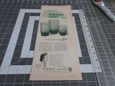 1949 Emerald Glass by Libbey, Vintage Print Ad