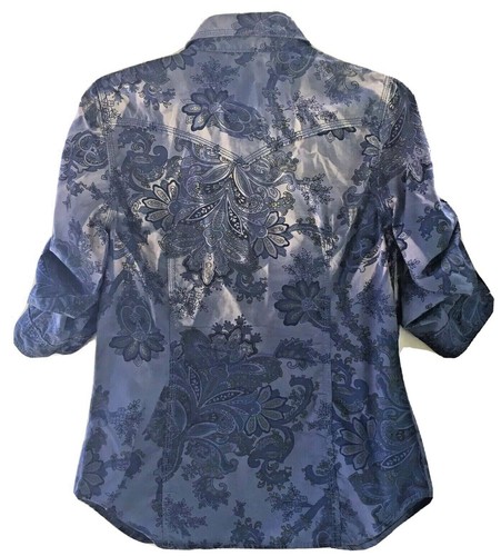 Nine West Size Small Paisley Western Top - Picture 3 of 6