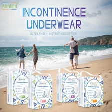 Aimisin Ultra Thin Incontinent Underwear for Men Women, Premium Integrated Core