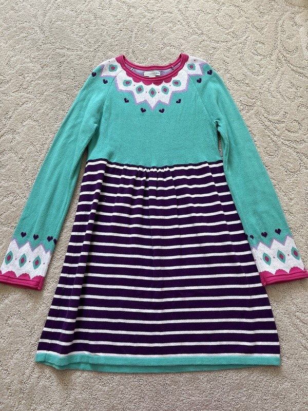 EUC Girl’s Garnet Hill Long Sleeve Sweater Dress - Size 14