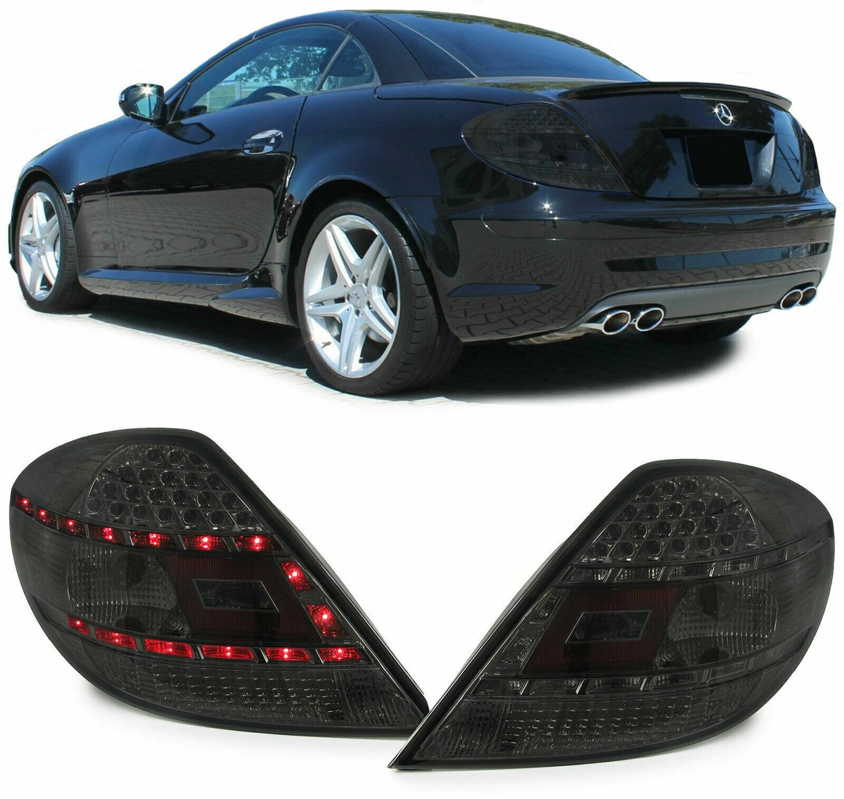 ALL SMOKED LED TAIL LIGHTS FOR MERCEDES SLK R171 03/2004 - 02/2011