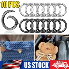 10XMetal Spring O-ring clip Key Chain Trigger Snap Wallet Shoulder Bag Lock Ring