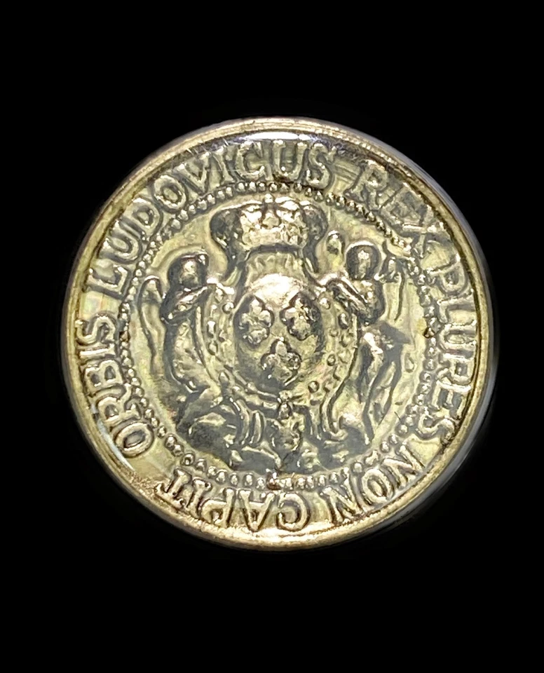 2 Dill Buttons 2 Pack Ludovicus Rex Plures Non Capit Orbis 24K Plated - Image 2 of 4
