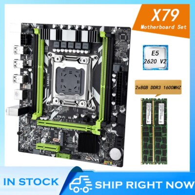 X79 Motherboard Combo Set X79 F1 LGA2011 with E5 2620 V2 16GB DDR3 RAM NVME M.2
