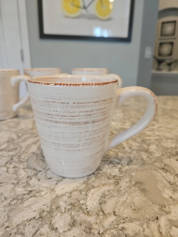 Taza de café Tag marfil 4,25" de alto lote de 4 Foto 4 de 4