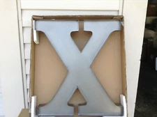 Vintage Marquee Alphabet Letter Plaque X Pewter Wine Cork Holder Hanging Xavier 