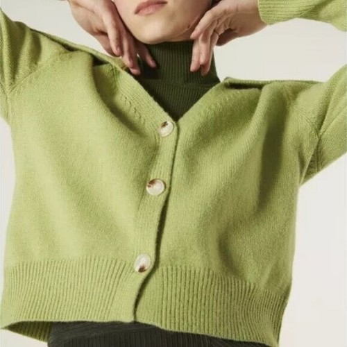 Compania Fantastica grüne Strickjacke mit breitem Kragen Größe S - Bild 1 von 13