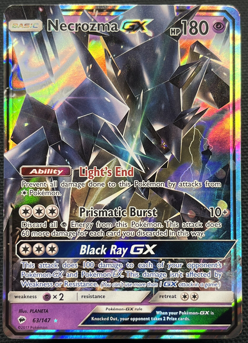 Necrozma GX 63/147 Burning Shadows Ultra Rare Pokemon Card NM/M