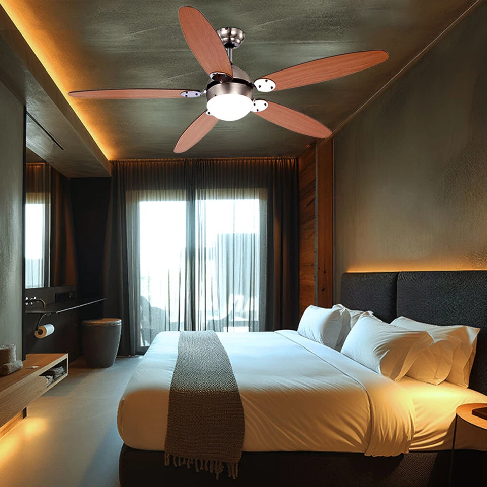 Ventilatore Soffitto Lampada LED Interruttore da Tirare Vor-Rücklauf 3 Livelli - Immagine 3 di 4