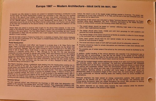 Guernsey Briefmarken: Europa 1987 "Modern Architecture" - Präsentationspaket 1987 - Bild 3 von 3